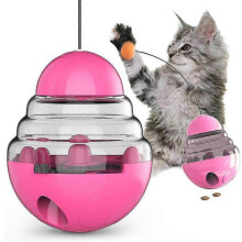(rose red) Dog Food Treat Dispenser Toy Tumbler Funny Cat Stick Duty Cat
