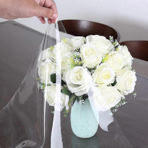(137x274cm) Clear Vinyl Tablecloth Protector Waterproof/ Oil-proof Plastic Square Transparent Sheet Table 2