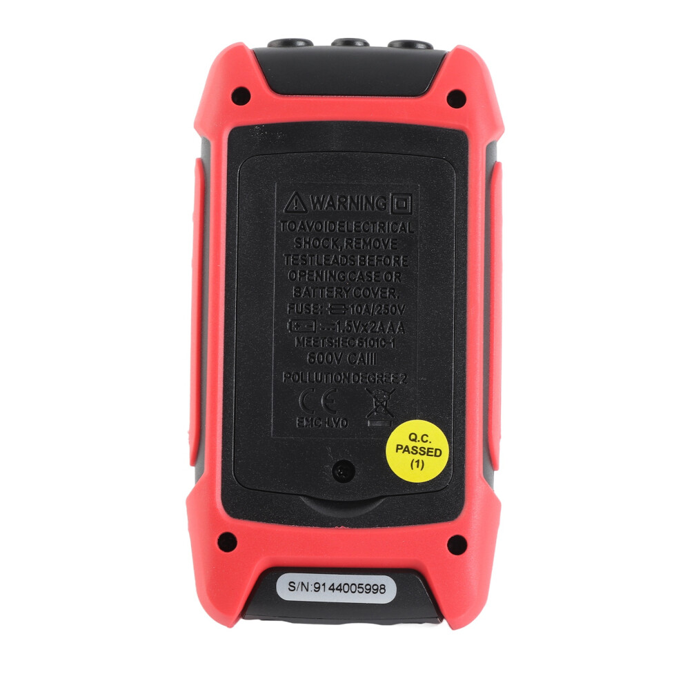 9999 Counts Digital Multimeter With Color Display, Ac/Dc Voltage, Current, Resistance, Temperature, Red 6931331626680