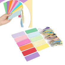 120 Pack Color Cardstock Bookmarks with Tassels, 14x5cm, DIY Craft Tags