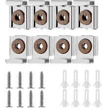 8 Pieces Wall Mounted Adjustable Mirror Clip Mount Mirror Clamp, Mirror Mount