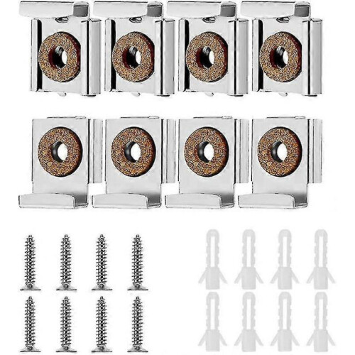 8 Pieces Wall Mounted Adjustable Mirror Clip Mount Mirror Clamp, Mirror Mount