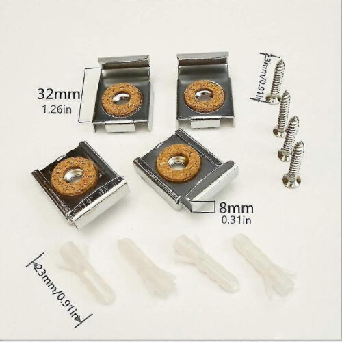 8 Pieces Wall Mounted Adjustable Mirror Clip Mount Mirror Clamp, Mirror Mount 1