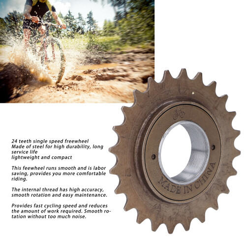 Single Speed Flywheel Bicycle Freewheel 24T Threaded Replacement for Fixie Bike 2