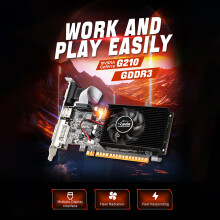 GT210 1GB DDR3 Graphics Card with HDMI, VGA, DVI-D for Office & Entertainment