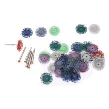 Kit de 42 pièces de roues de polissage miniatures, 6 tiges, en plastique.
