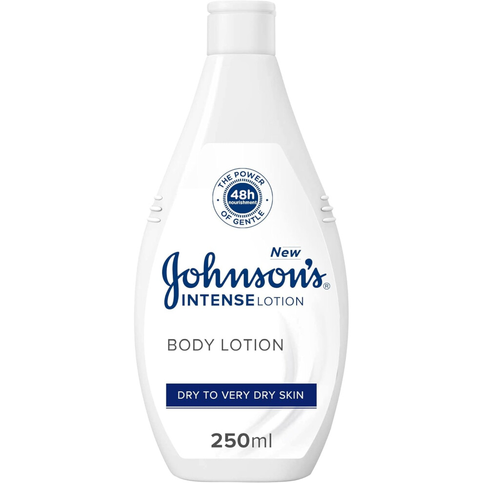 Johnson's Intense Body Lotion, suitable for Dry To Very Dry Skin, Intense Nourishment, Fast Absorbing and Non-Greasy Formula, 250ml