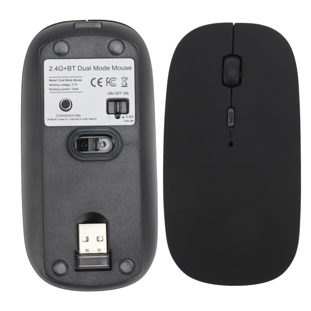 Wireless Bluetooth 2.4G Dual Mode Mouse, 3 Dpi, Rechargeable, Silent, Ergonomic Black 8401331637071
