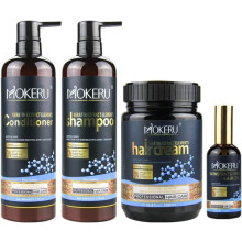 Mokeru Complete Keratin Hair Care 4 Pcs Set | Hair Cream, Oil, Shampoo & Conditioner | Anti-Dandruff | Moisturizing & Nourishing