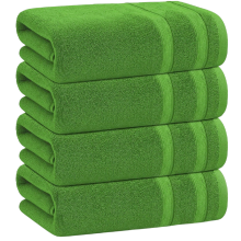 4 X Large Jumbo Bath Sheet Towels 100% Egyptian Cotton Big Bath Towels Set (Lime Green)