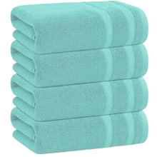 4 X Large Jumbo Bath Sheet Towels 100% Egyptian Cotton Big Bath Towels Set (Mint)