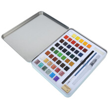 Watercolor Paint Set 48 Color Suit Solid Block Tin