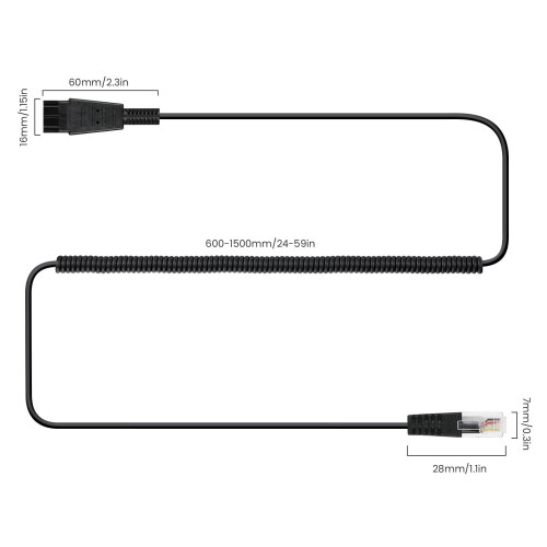 Câble RJ9 vers QD 4P4C ABS 1608-1616-9610-9630 1