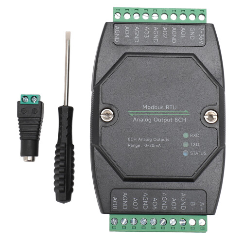 8 canaux 12 bits 0-20 mA RTU RS-485 sortie DC7-36V 2