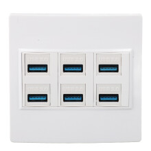 Piastra murale USB 3.0 a 6 porte 5 Gbps, 86x86mm, ABS