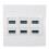 Piastra murale USB 3.0 a 6 porte 5 Gbps, 86x86mm, ABS 1