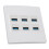 Piastra murale USB 3.0 a 6 porte 5 Gbps, 86x86mm, ABS 9