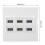 Piastra murale USB 3.0 a 6 porte 5 Gbps, 86x86mm, ABS 2