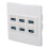 Piastra murale USB 3.0 a 6 porte 5 Gbps, 86x86mm, ABS 12