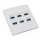 Piastra murale USB 3.0 a 6 porte 5 Gbps, 86x86mm, ABS 6