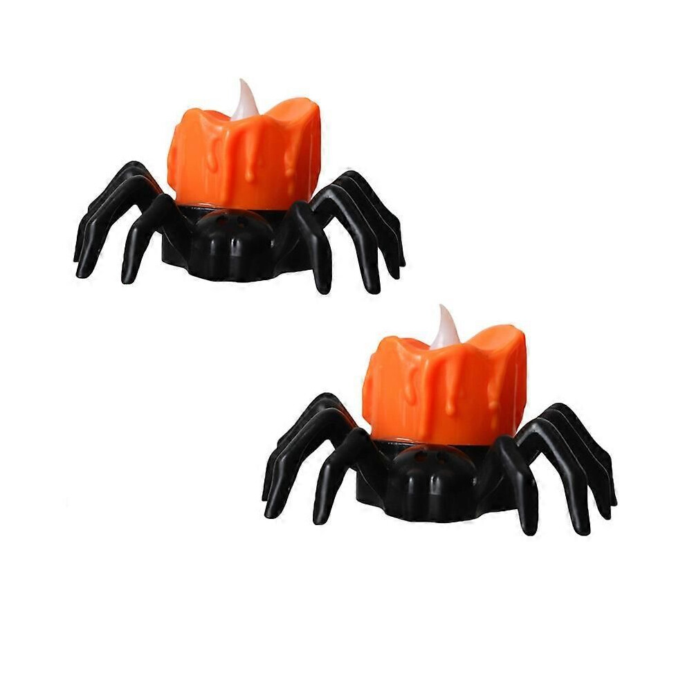 Lot de 6 bougies sans flamme en forme d'araignée, bougies d'Halloween en forme d'araignée, bougies pour