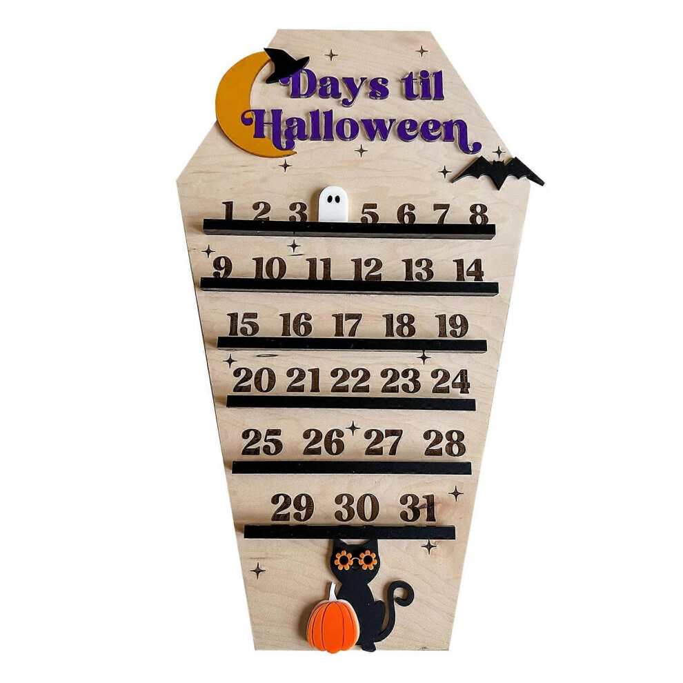 (B)Calendrier de l'Avent en forme de cercueil d'Halloween, compte à rebours, 100 % neuf