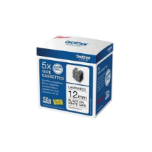 Laminointiteippi - Brother - TZE231 - 12mm - 8m - Musta valkoisella taustalla