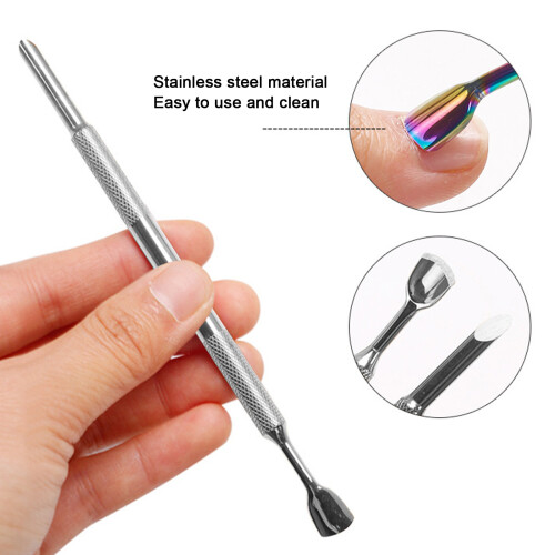 2-teiliges Edelstahl-Kutikula-Pusher-Set Nagelpolierer 2