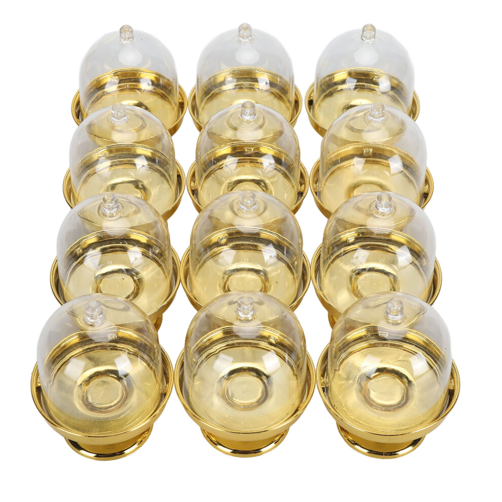 Plastic Mini Cake Stands with Lids 12pcs Golden Bottom for Events-image-OPC-PJ9ZYKQ-NEW