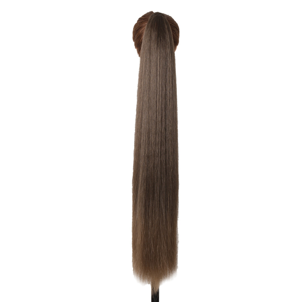Unisex Long Straight Wrap Around Ponytail Hair Extension 36In For Women