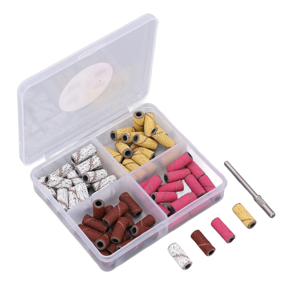 60pcs Nail Art Sanding Caps for Dead Skin Removal Manicure Grinding Bands