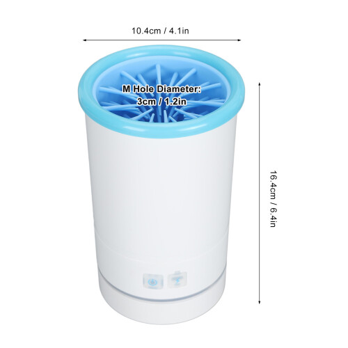 Automatic USB Dog Paw Washer 2000mAh, 16.4cm, Soft Bristles, White/Blue 1