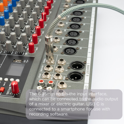 6,35 mm auf Type-C Audio-Kabel, 3,0 m, grün abgeschirmt 1