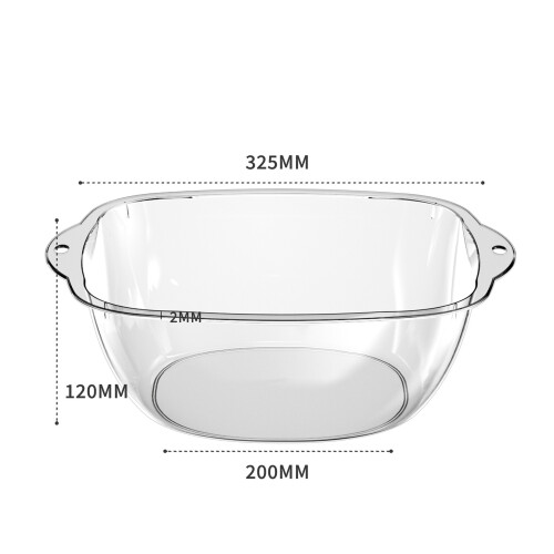 Clear Plastic Multifunctional Wash Basin - M Size, 10L, Transparent 1