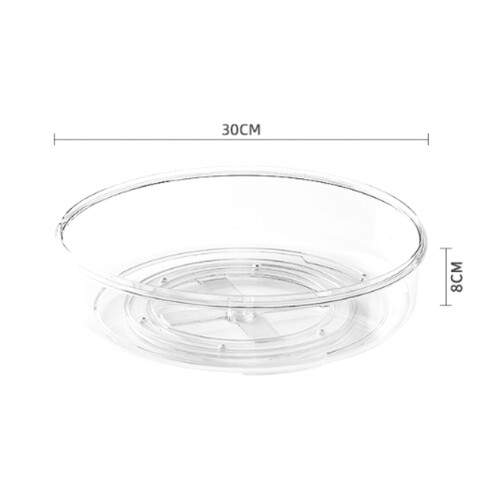 Transparent Round Kitchen Rotating Storage Tray for Spices, 1000g 1