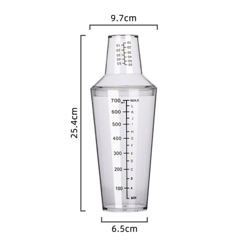 Shaker-Becher mit Skala 700ml PC kälte- und hitzebeständig 1