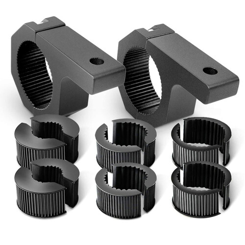 2 pezzi di supporto per barra LED in alluminio da 1,0-2,0 pollici nero 2