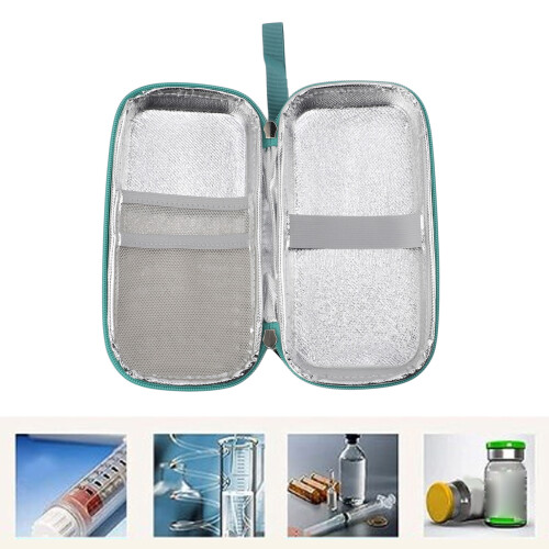 Portable EVA Insulin Cooler Case with 2 Ice Packs, 21x10cm