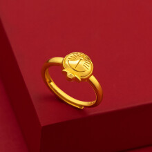 Delightful Cat Doraemon Cartoon Ring In Gleaming Gold Plated Brass For Adults And Kids