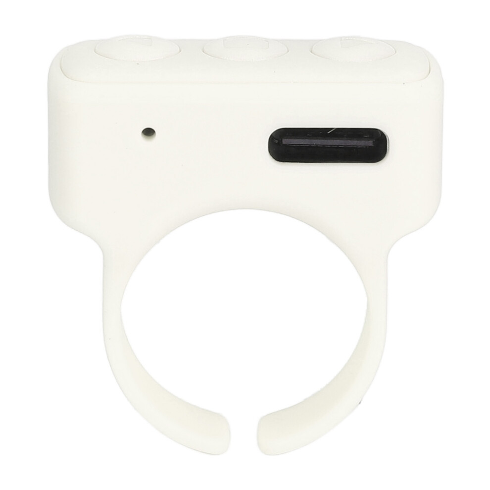 Bluetooth Ring Clicker For Phones Video Bookmarks Rechargeable Ivory/White 8471331669075