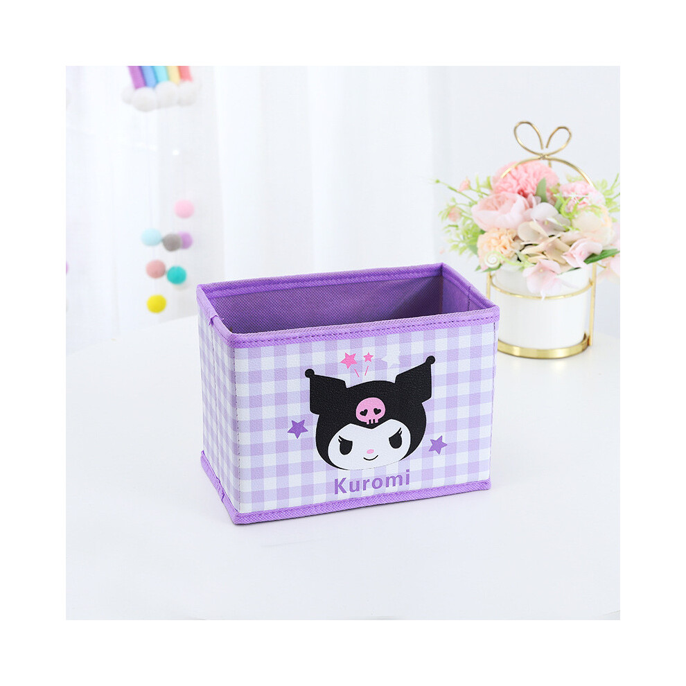(Grid Kuromi) Kuromi Kitty Hello Cinnamoroll My Melody Pattern Foldable Box Storage Desktop-image-OPC-PJB2BD8-NEW