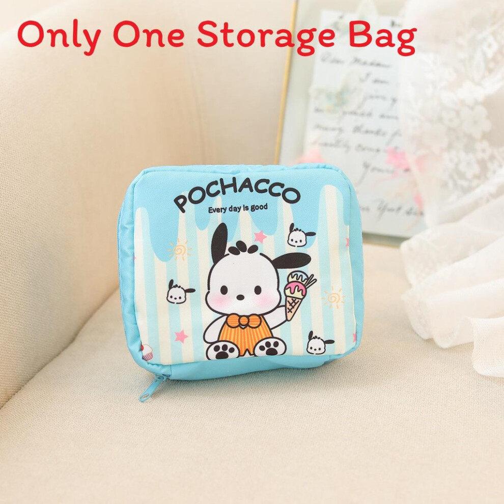 (Striped Dog) Kitty Cartoon Hello Pattern Stripe Sanitary Item Bag For Travel And Home Storage-image-OPC-PJB2C28-NEW