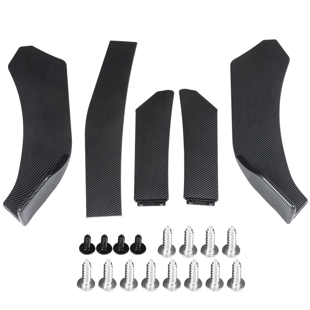 5Pcs Front Bumper Chin Spoiler Carbon Fiber Style 9121376086571