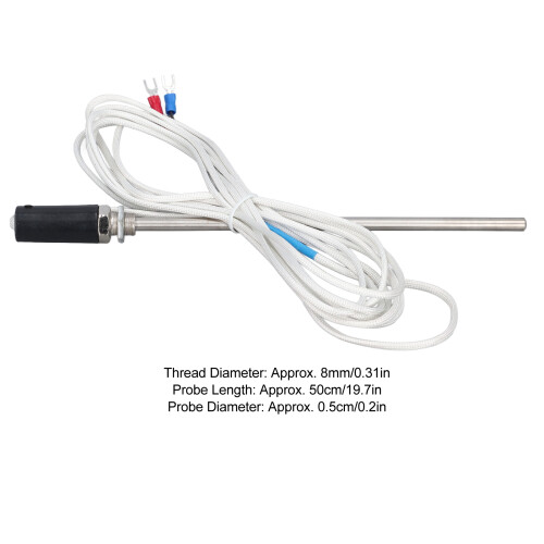 Sonde en acier inoxydable de type K 8 mm 50 cm câble de 4 m 1