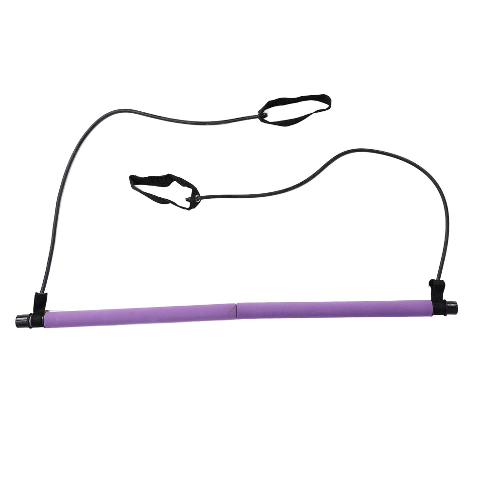 Portable Pilates Bar Kit with Resistance Bands, Steel & TPE, 2 Sections