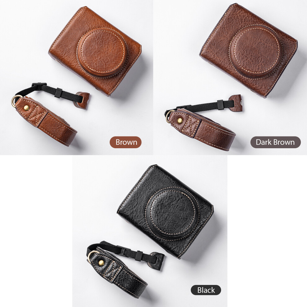 Pu Leather Camera Case For Canon G7x2/G7x3, 11X6x9cm, Adjustable Strap 4271331672884