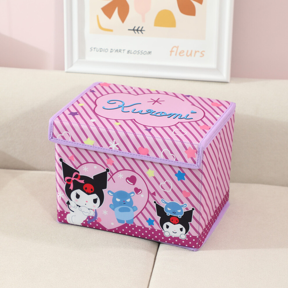 ( Kuromi) Kuromi Foldable Cinnamoroll Print Storage Box With Cover For Makeup Items-image-OPC-PJB2DXN-NEW