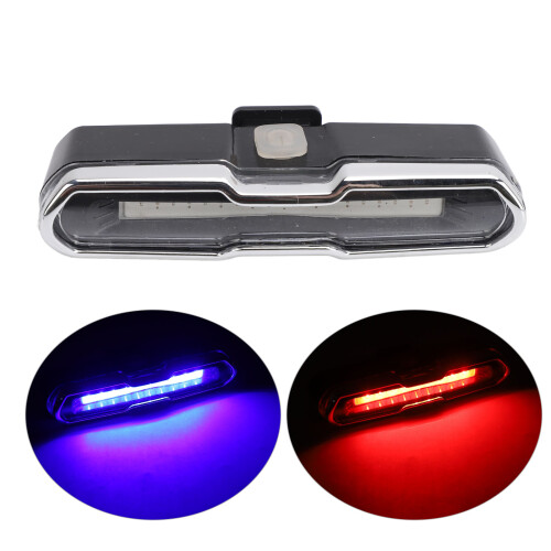USB Rechargeable Bike Tail Light with Fixing Strap, 87x20x30mm