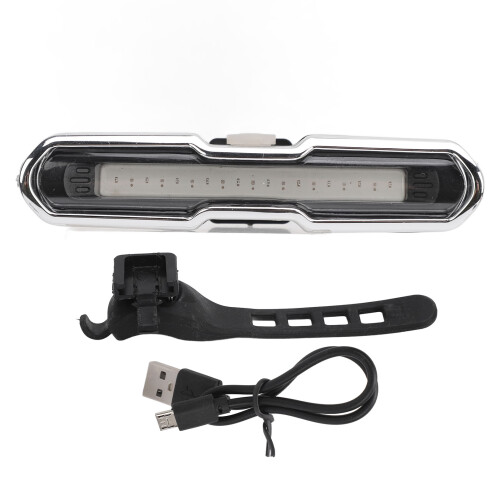 USB Rechargeable Bike Tail Light with Fixing Strap, 87x20x30mm 2