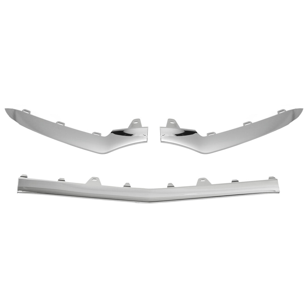 3Pcs Gloss Chrome Front Bumper Lower Trim 9121376087233